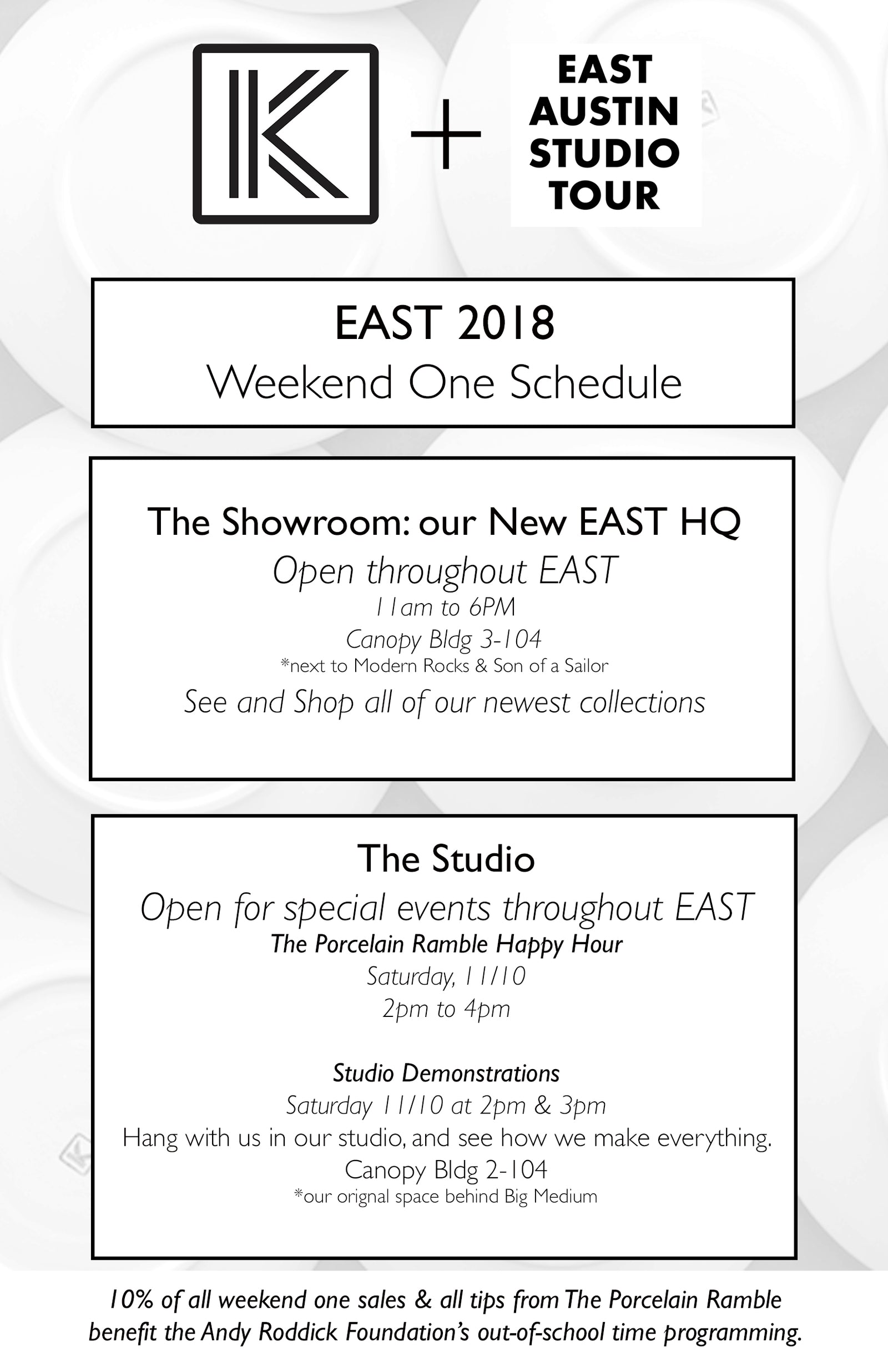 All the details for EAST at KK Studios