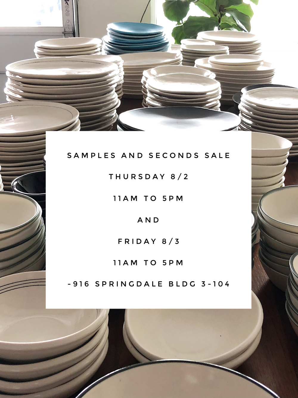 8/2 & 8/3: Samples and Seconds Sale