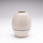 Matte White Vase with Stripe