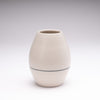 Matte White Vase with Stripe