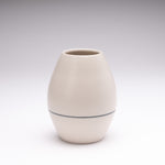 Matte White Vase with Stripe