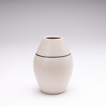 Matte White Vase with Stripe