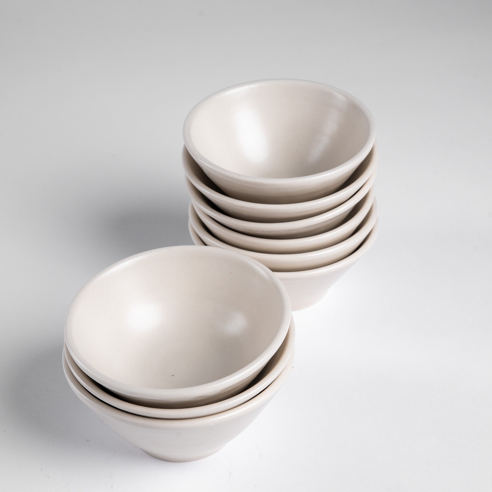 Matte White Snack Bowl Set