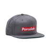 Flat Brim Trucker Hat-Red Porcelain Logo