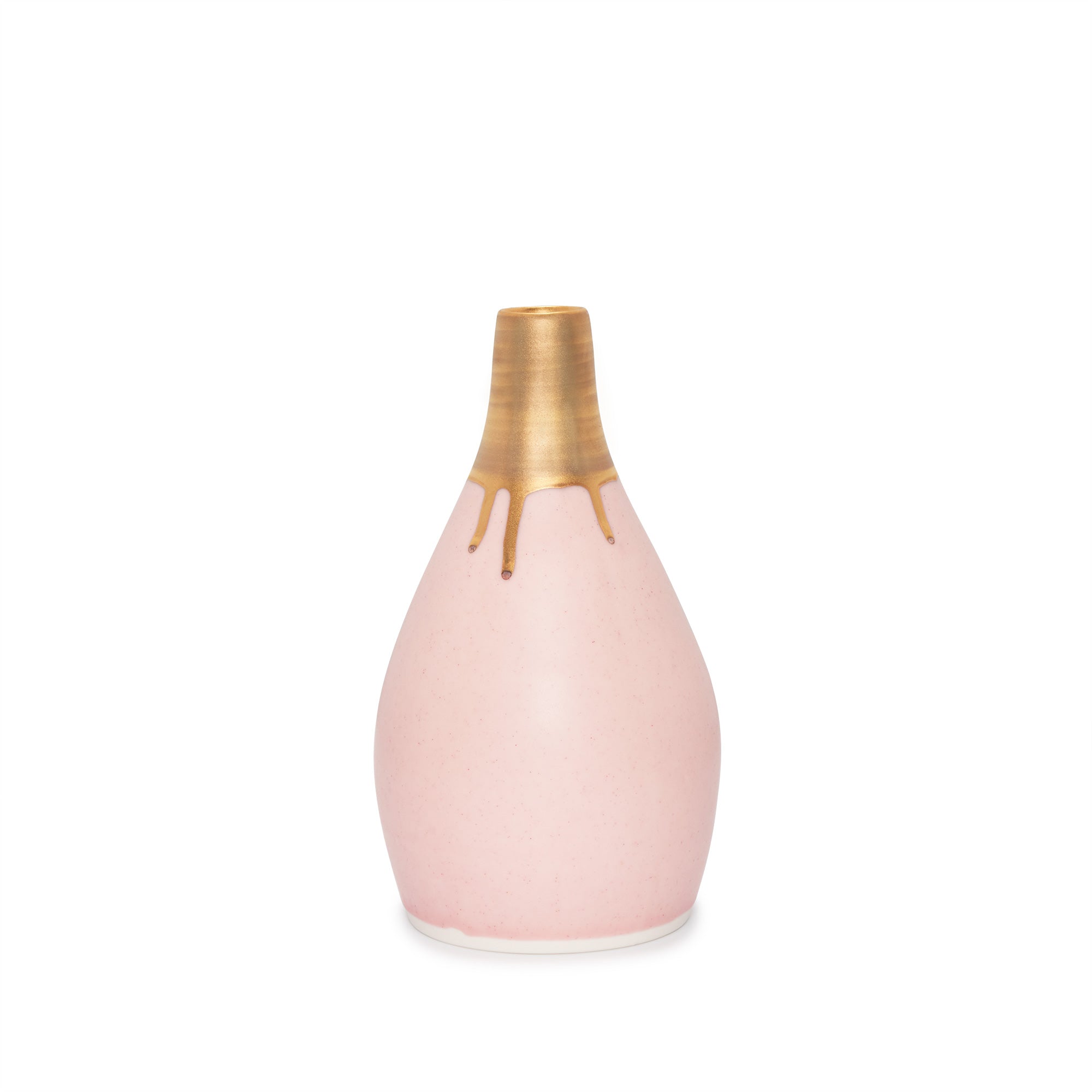 Gramercy Bottle Vase - Ltd. Edition Matte Pink & Gold