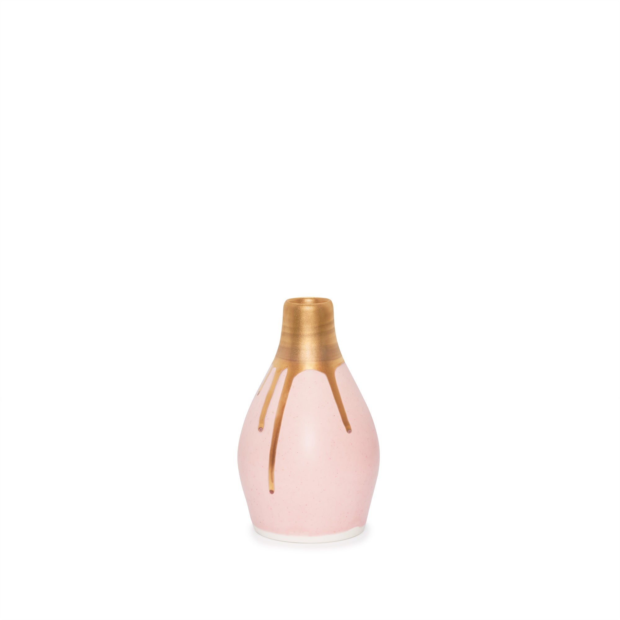 Gramercy Bottle Vase - Ltd. Edition Matte Pink & Gold