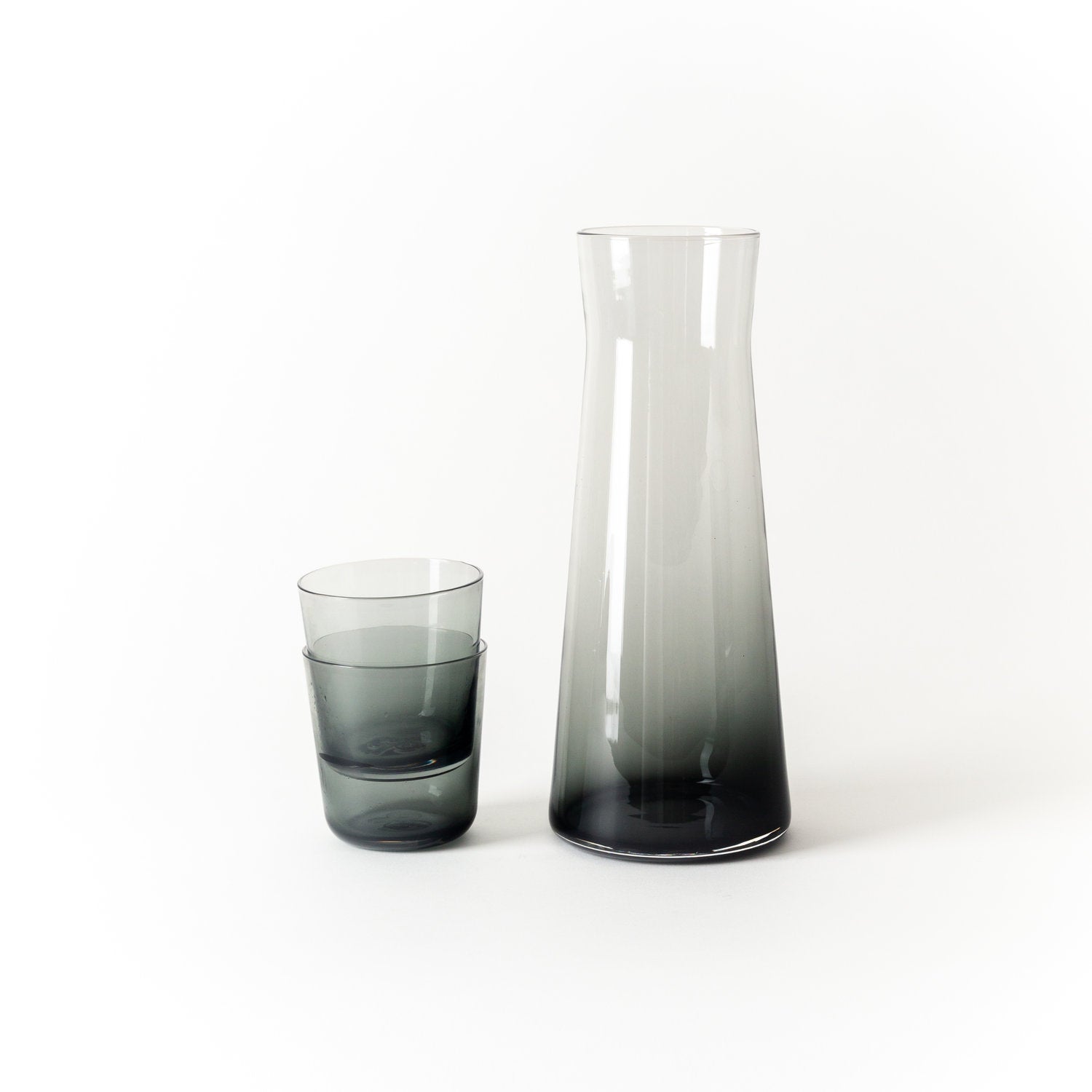 Hand-Blown Charcoal Glass Carafe