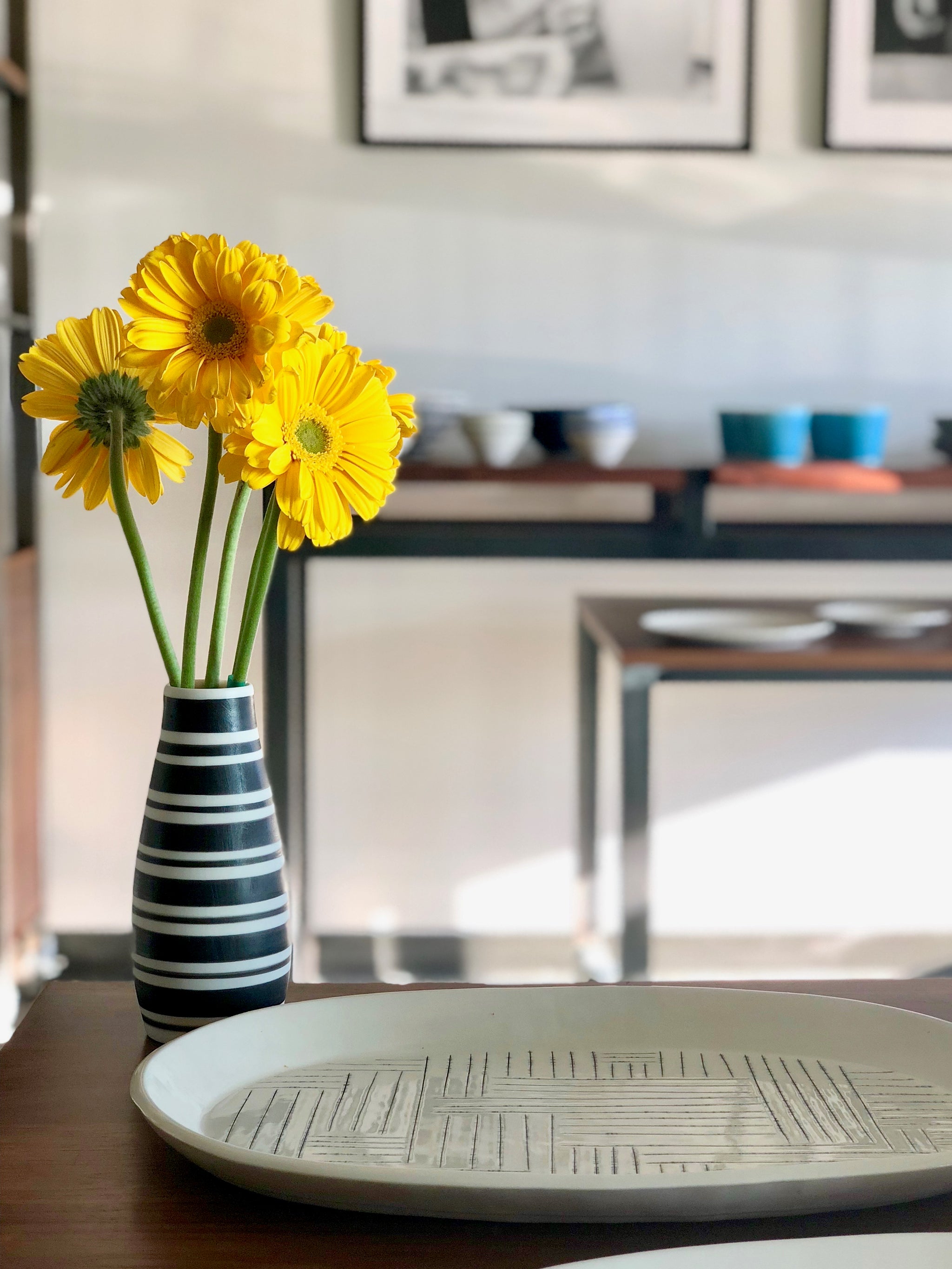 Gramercy Milk Vase - Banded Stripes