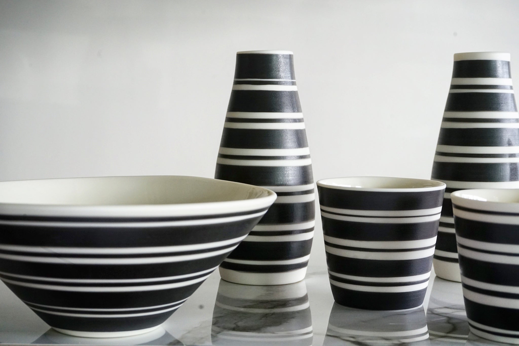 Gramercy Milk Vase - Banded Stripes