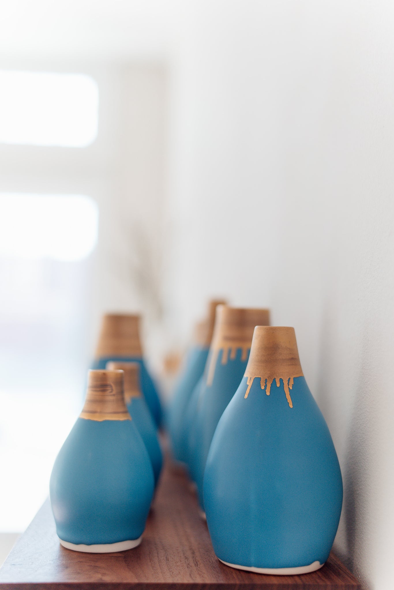 Gramercy Bottle Vase - Turquoise and Gold